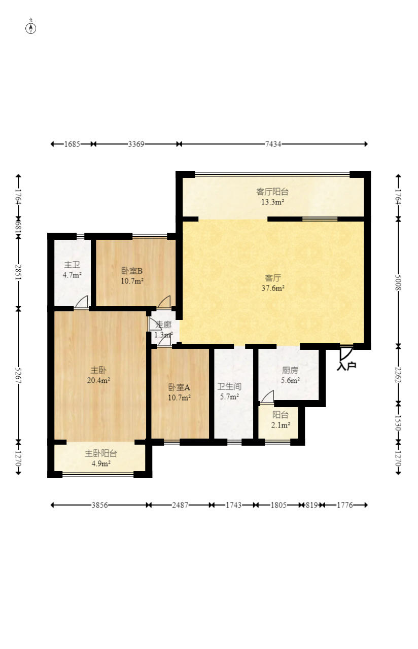 中建芙蓉嘉苑  3室2厅2卫   93.80万户型图