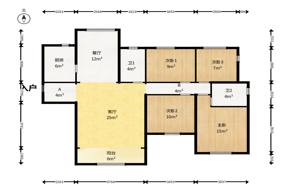 中建悦和城  4室2厅2卫    130.0万户型图