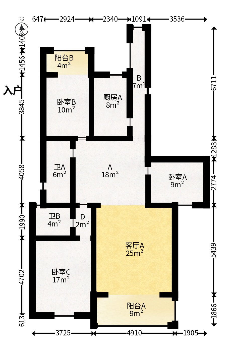 南颐园  3室2厅2卫   90.00万户型图