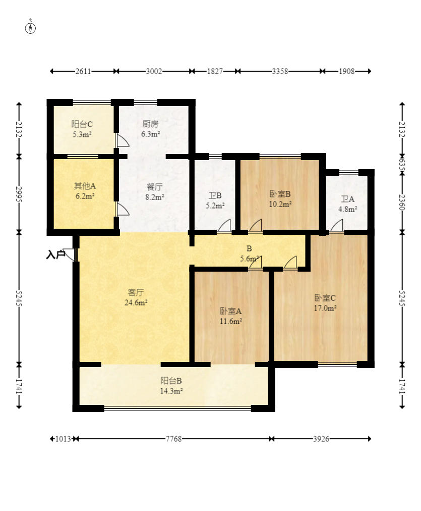 润和翰文府  4室2厅2卫   139.00万户型图