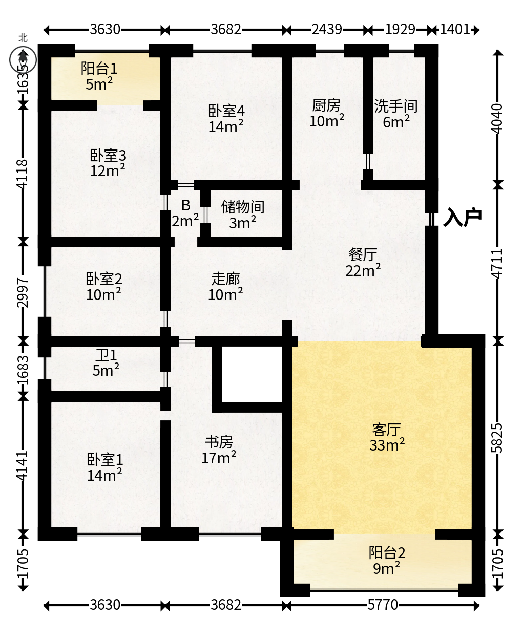 腾达家园（市交通局职工宿舍）  5室2厅2卫   196.00万户型图