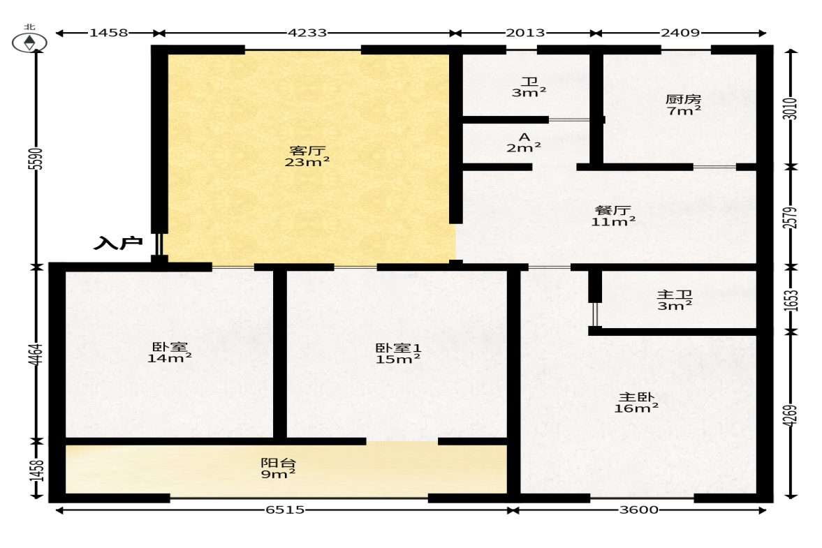 东南明苑  1室0厅0卫   87.00万户型图