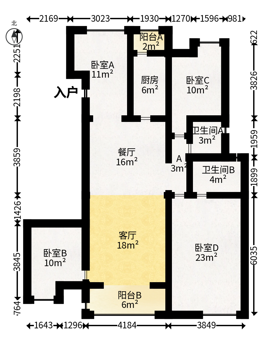 佳兆业水岸新都  4室2厅2卫   81.50万户型图