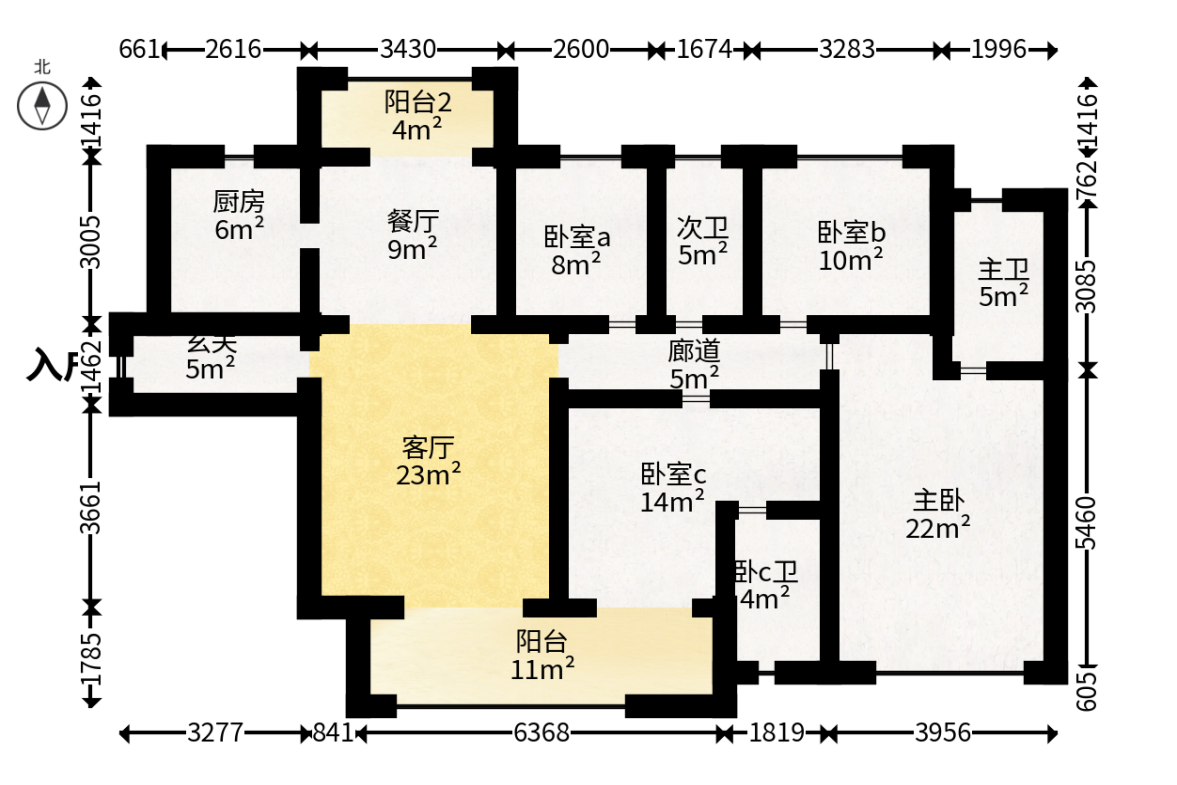 时代梅溪领峰  4室2厅2卫   235.00万户型图