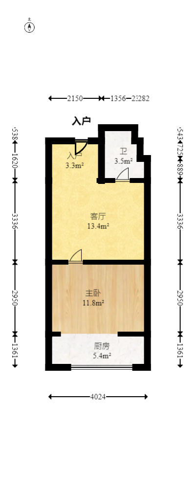 尚都花园城  1室1厅1卫   19.90万户型图