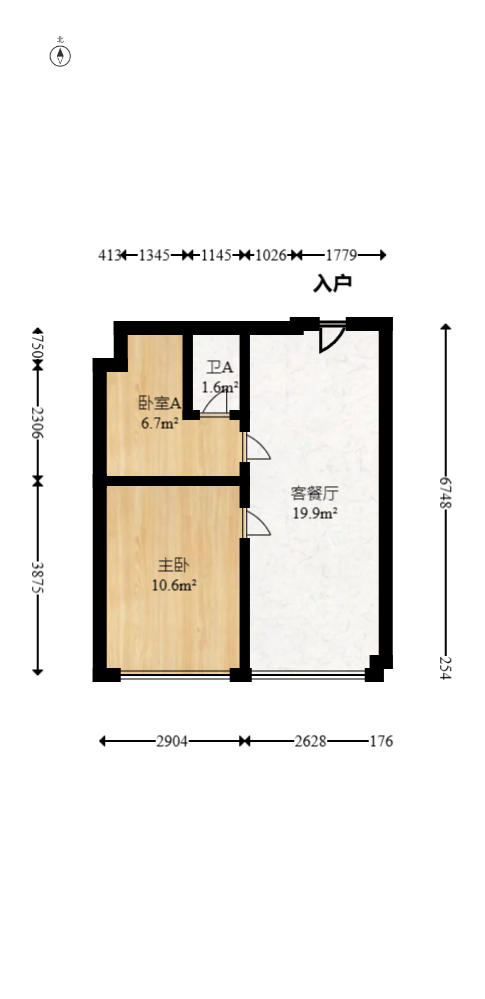 保利天禧EF区  1室1厅0卫   40.00万户型图