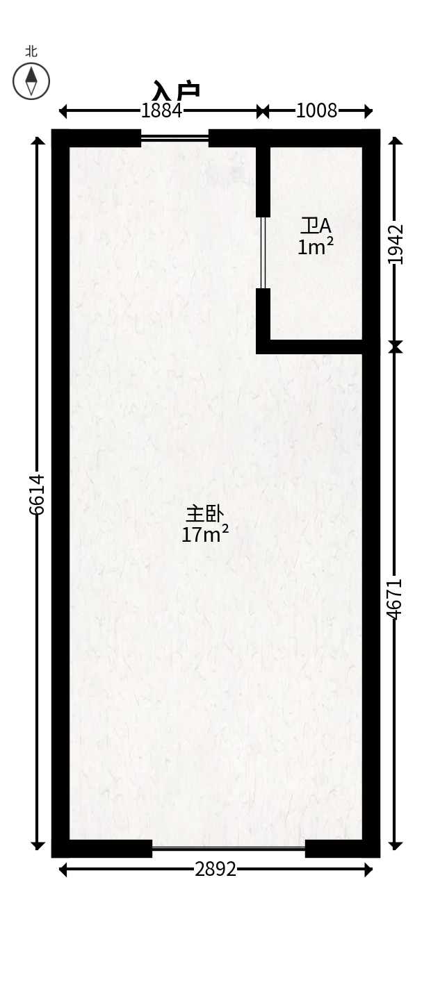 保利天禧EF区  1室1厅1卫   40.00万户型图