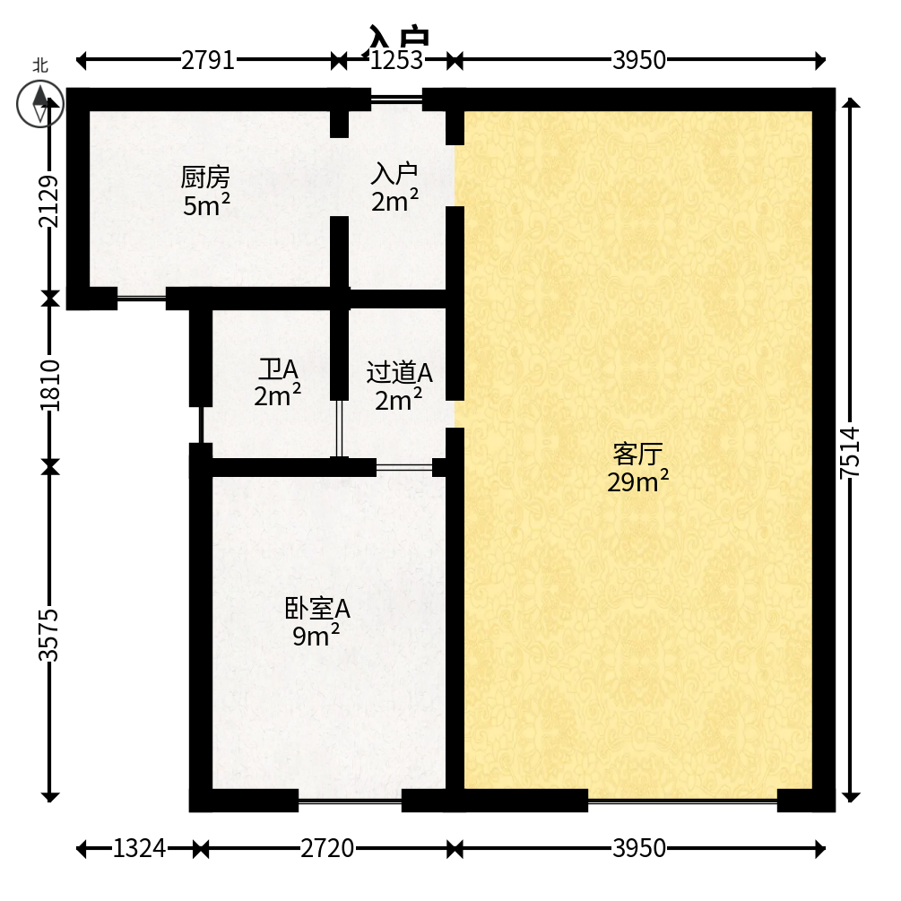 丰园城（鄱阳小区二期）  3室2厅2卫   79.00万户型图