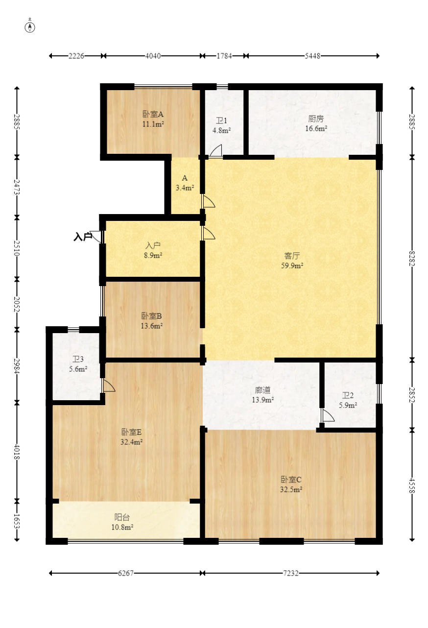 建投象山国际  6室2厅3卫   286.00万户型图