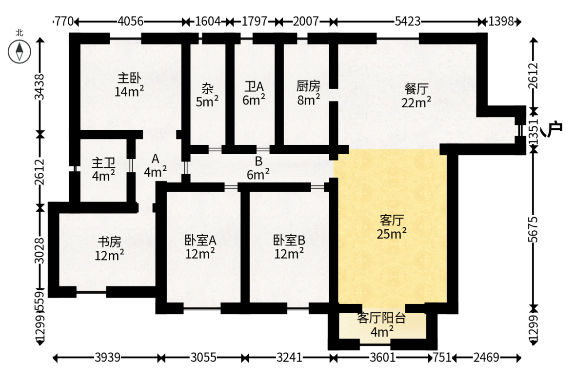 沁园春  4室2厅2卫   165.00万户型图