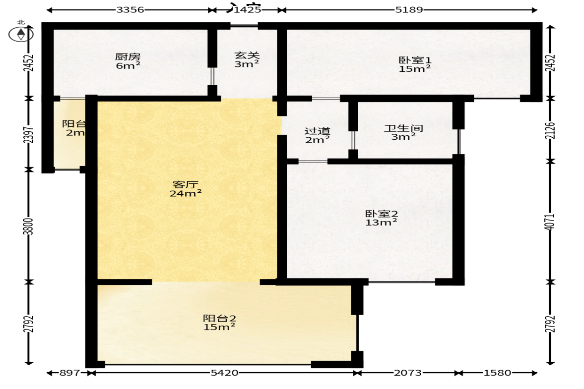 明发国际城  3室2厅1卫   70.00万户型图