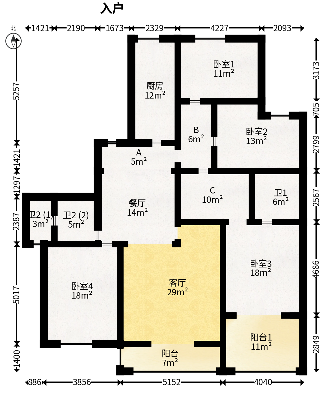 锦绣世纪  4室2厅2卫   239.00万户型图