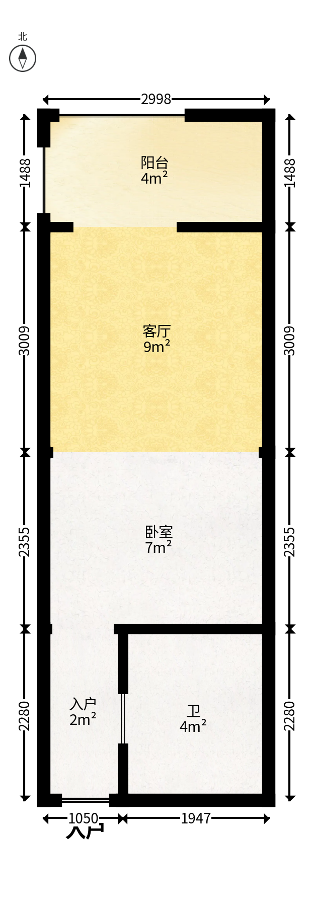 明城公寓  1室1厅1卫   19.80万户型图