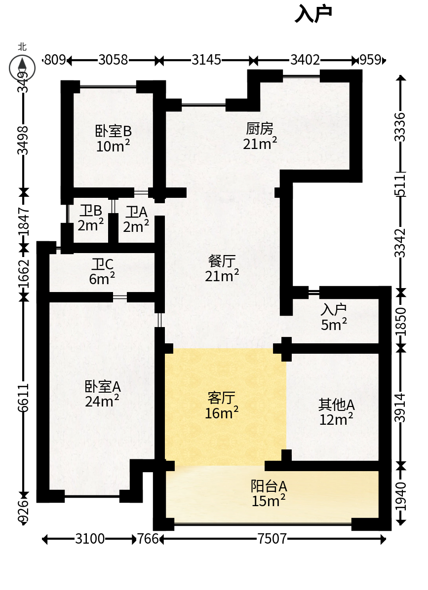 弘阳万侯府  4室2厅2卫   167.00万户型图