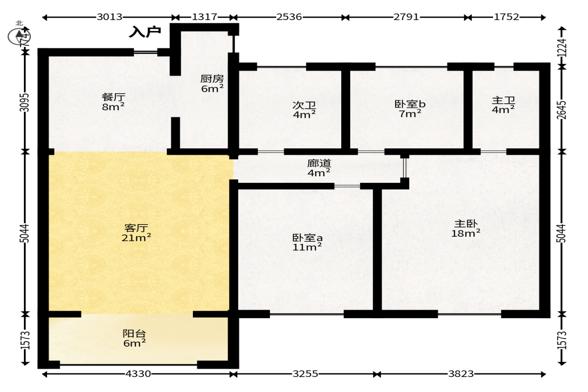 梦想新天地  3室2厅2卫   139.00万户型图