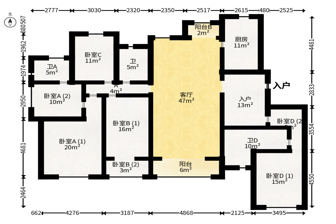 金茂梅溪湖  8室4厅4卫   587.00万户型图