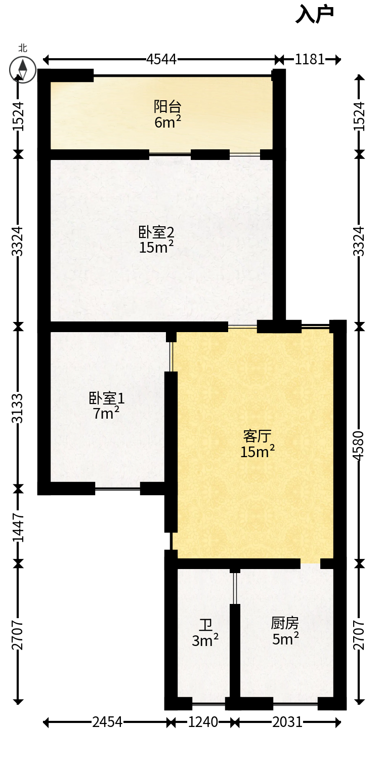 红花坡社区  2室1厅1卫   40.00万户型图
