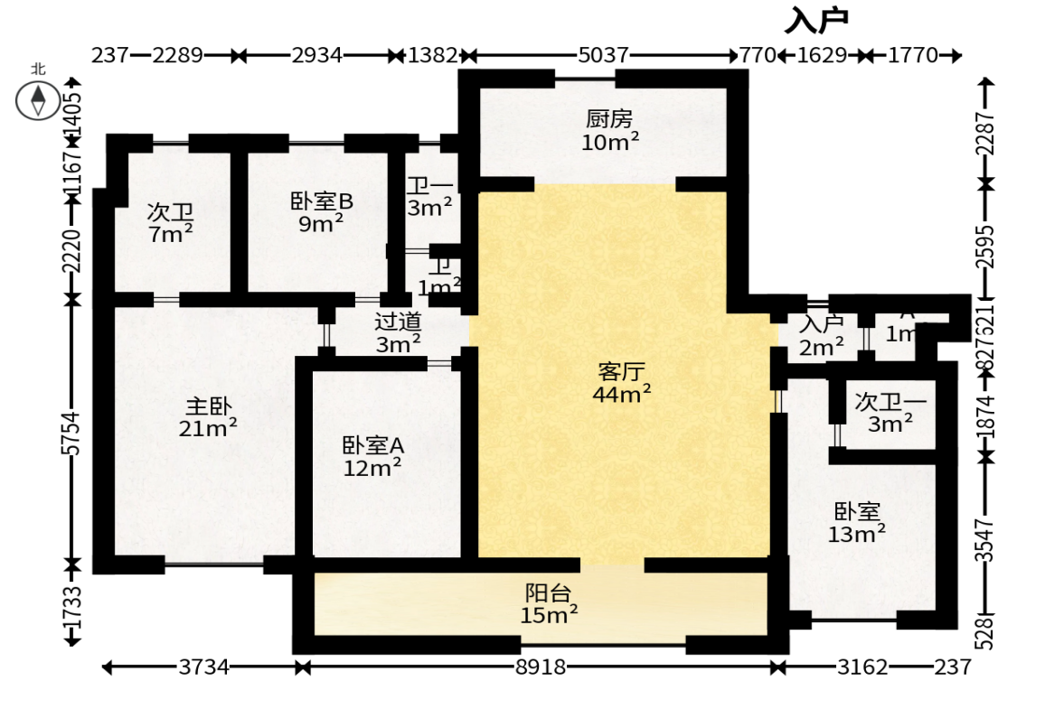 万科松湖天地  4室2厅3卫    259.0万户型图