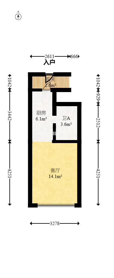 中一鲲出（鲲鹏府）  2室2厅1卫   105.00万户型图