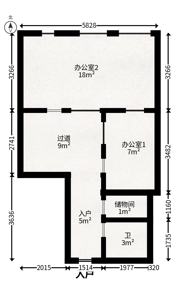 东方芙蓉  2室1厅1卫   43.80万户型图