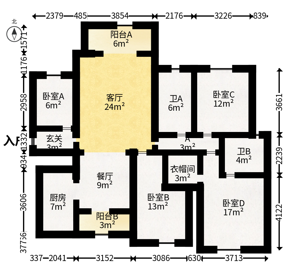 金色溪泉湾  3室2厅2卫   150.00万户型图