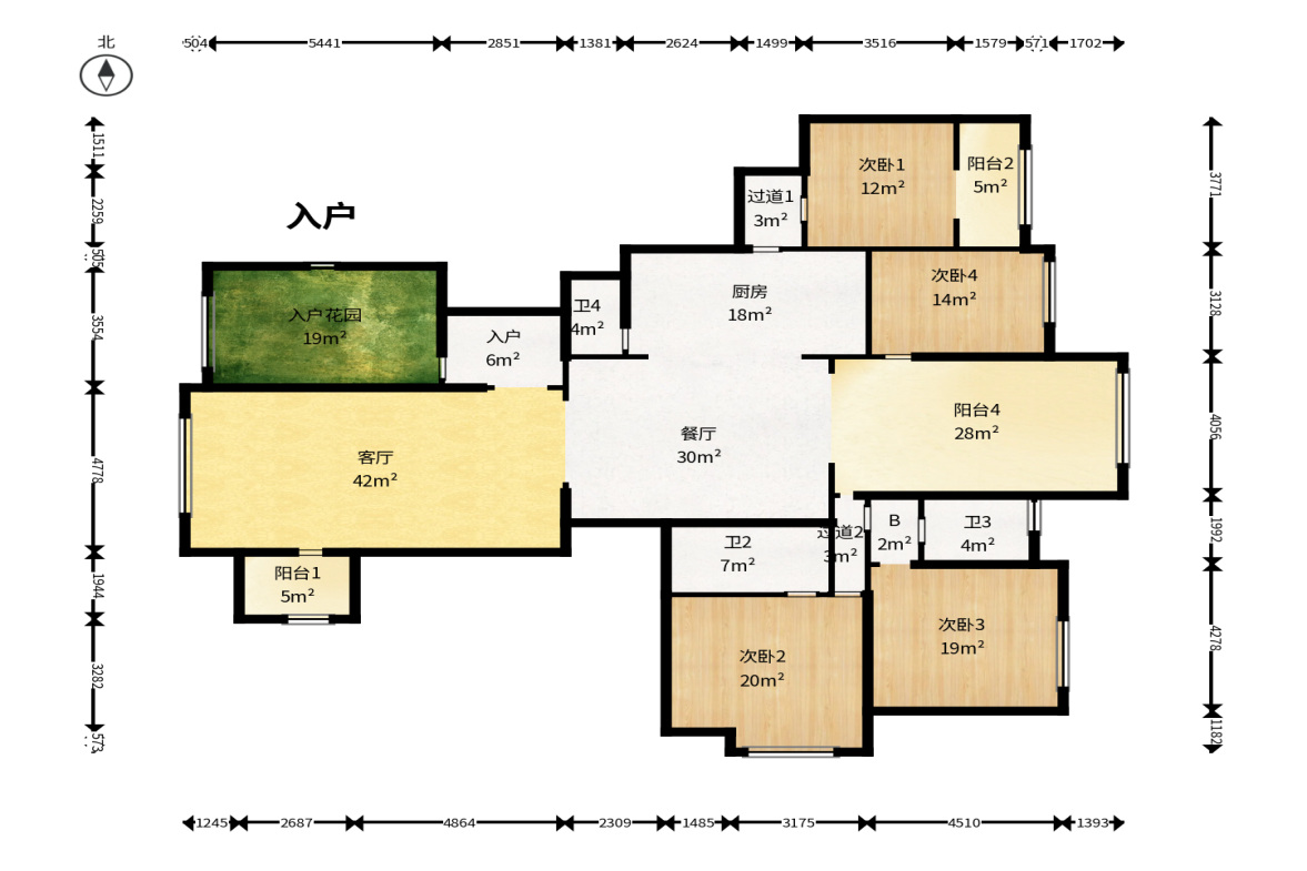 北辰三角洲D3区  6室3厅4卫    500.0万户型图