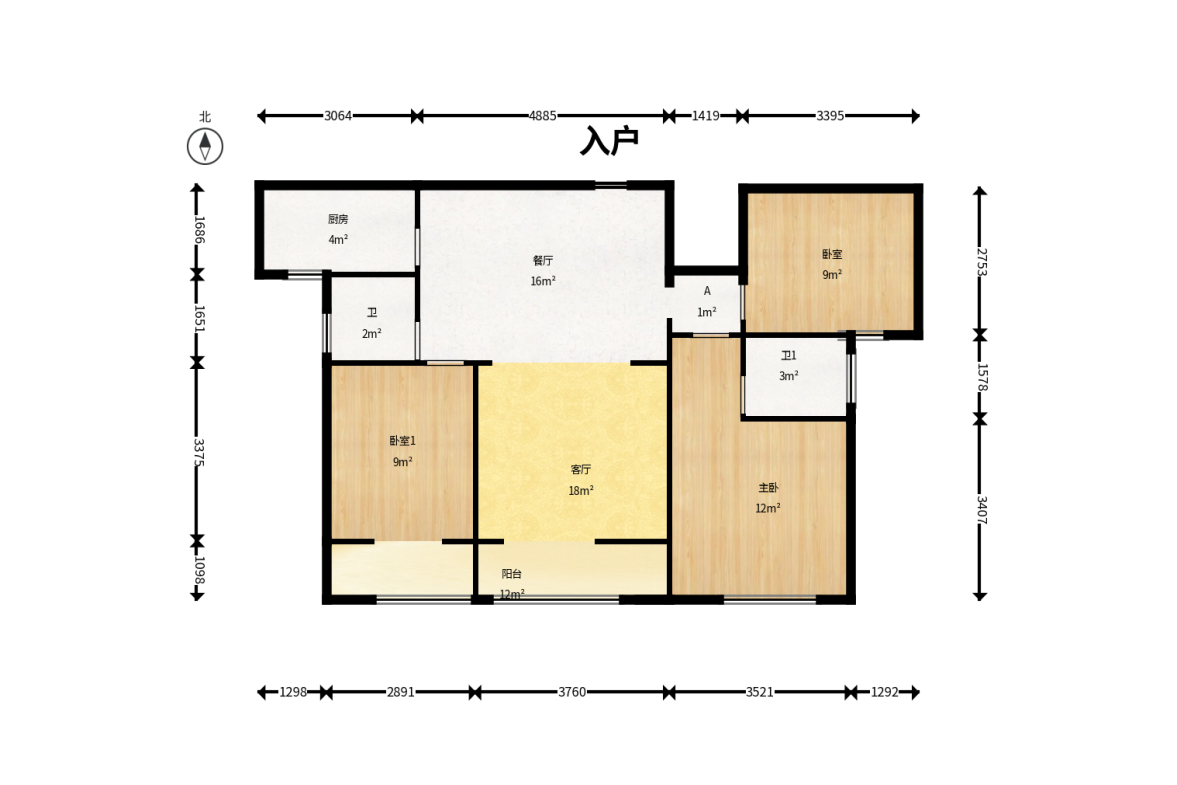 星雅美辰  3室2厅2卫    89.8万户型图