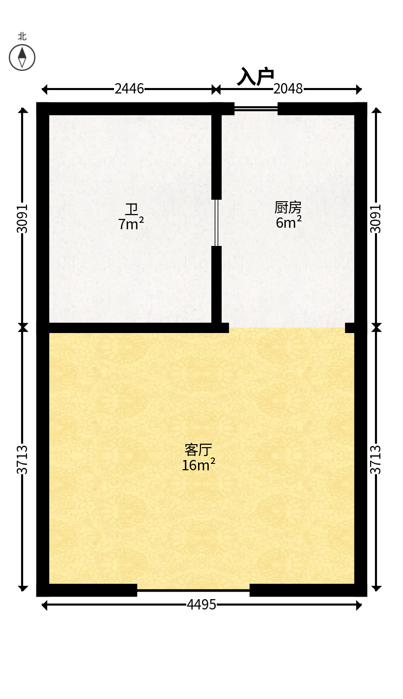沁园春御院  1室1厅1卫   35.00万户型图
