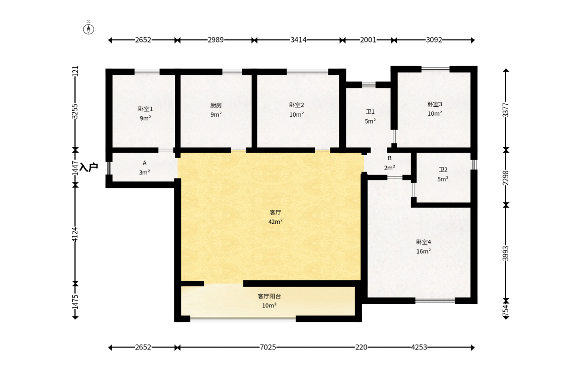 中建钰和城  4室2厅2卫   172.00万户型图