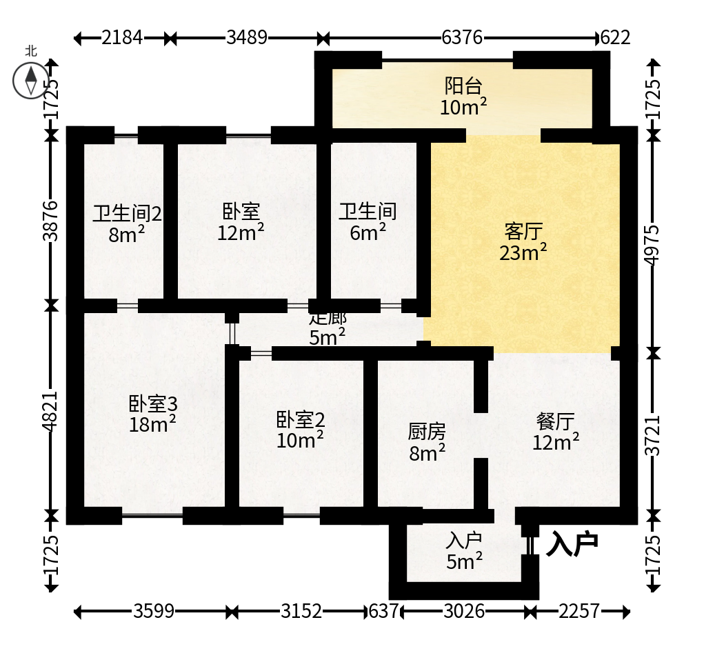 未来蜂巢  3室2厅2卫   60.00万户型图