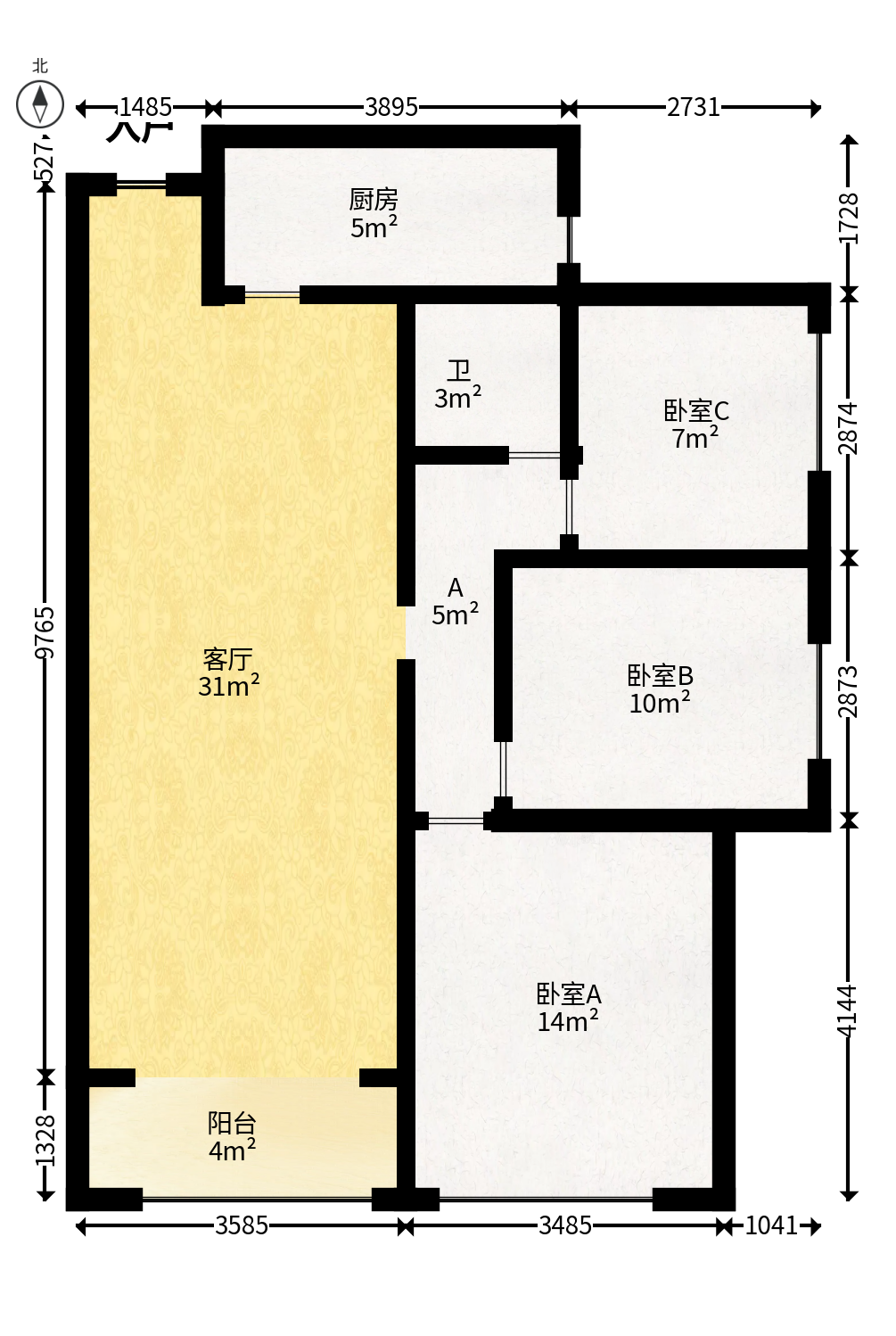 佳兆业云顶梅溪湖（佳兆业梅溪荟）  3室2厅2卫   160.00万户型图