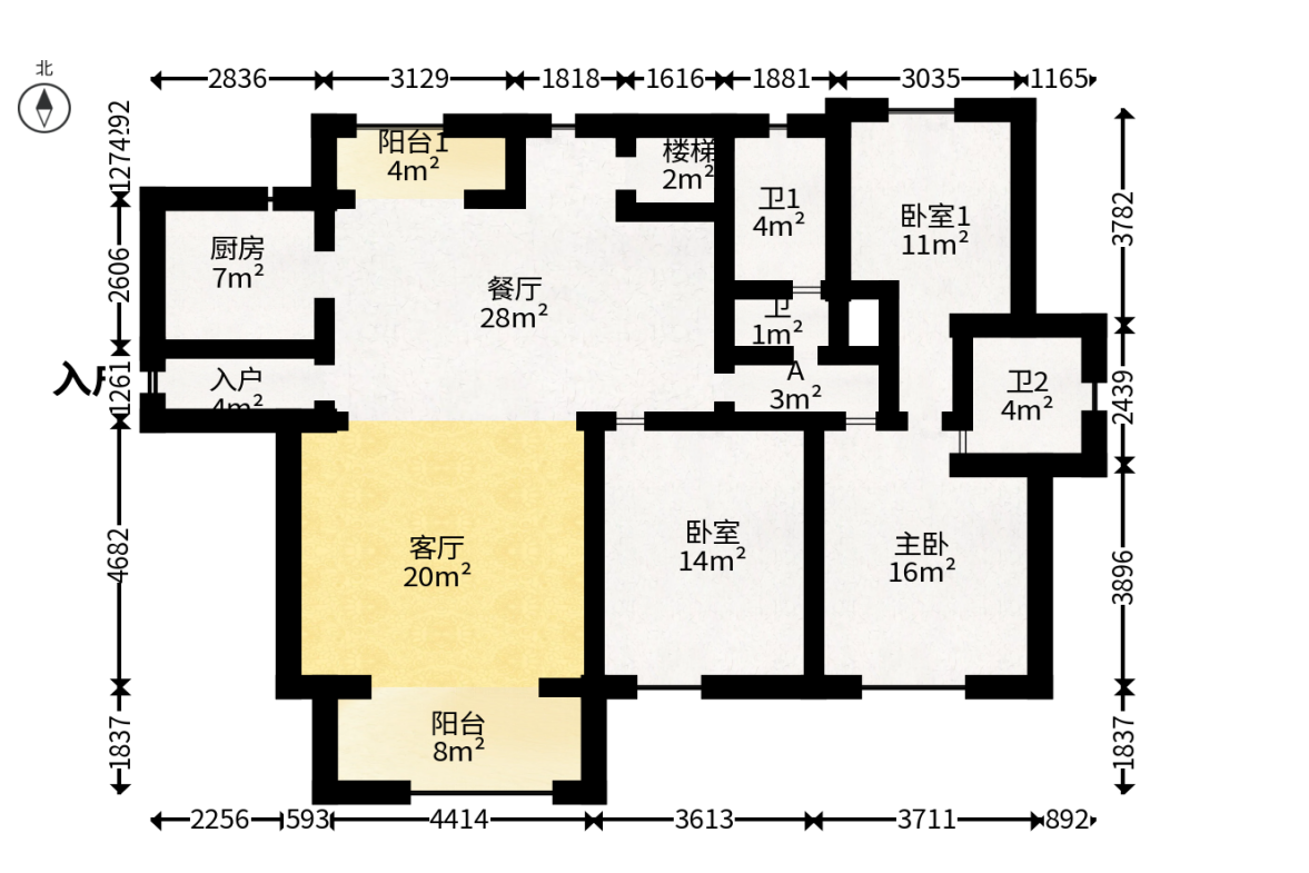 三一街区  5室2厅1卫   328.00万户型图