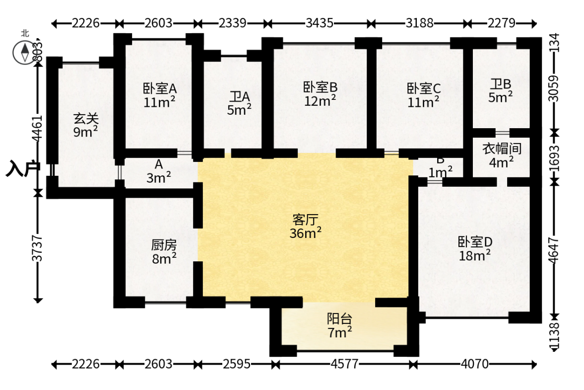藏珑湖上国际花园  4室2厅2卫   158.00万户型图