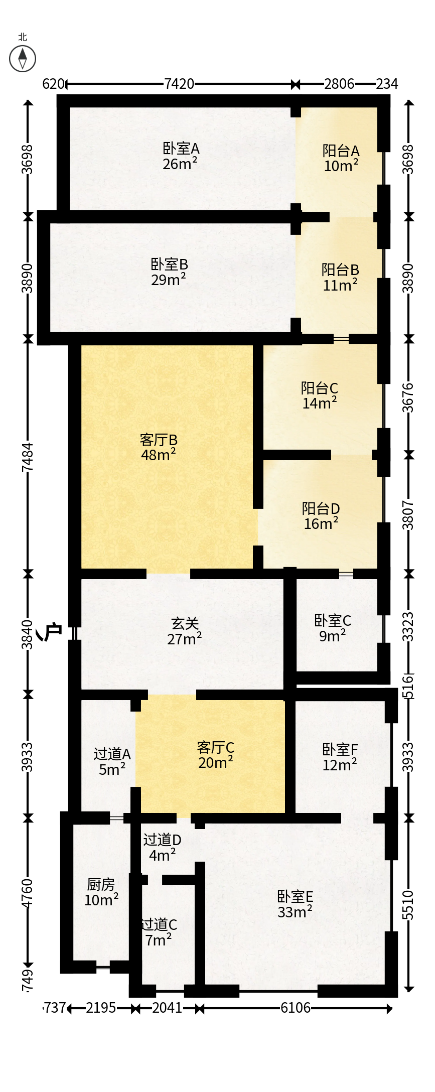 城市之心  1室1厅1卫   92.00万户型图
