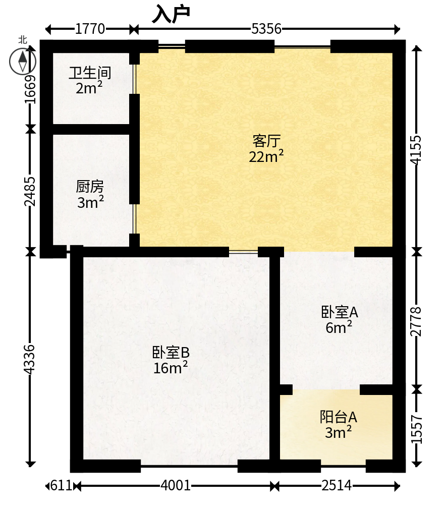 建鸿达华都（华都小户型及大华写字楼）  2室1厅1卫   62.80万户型图