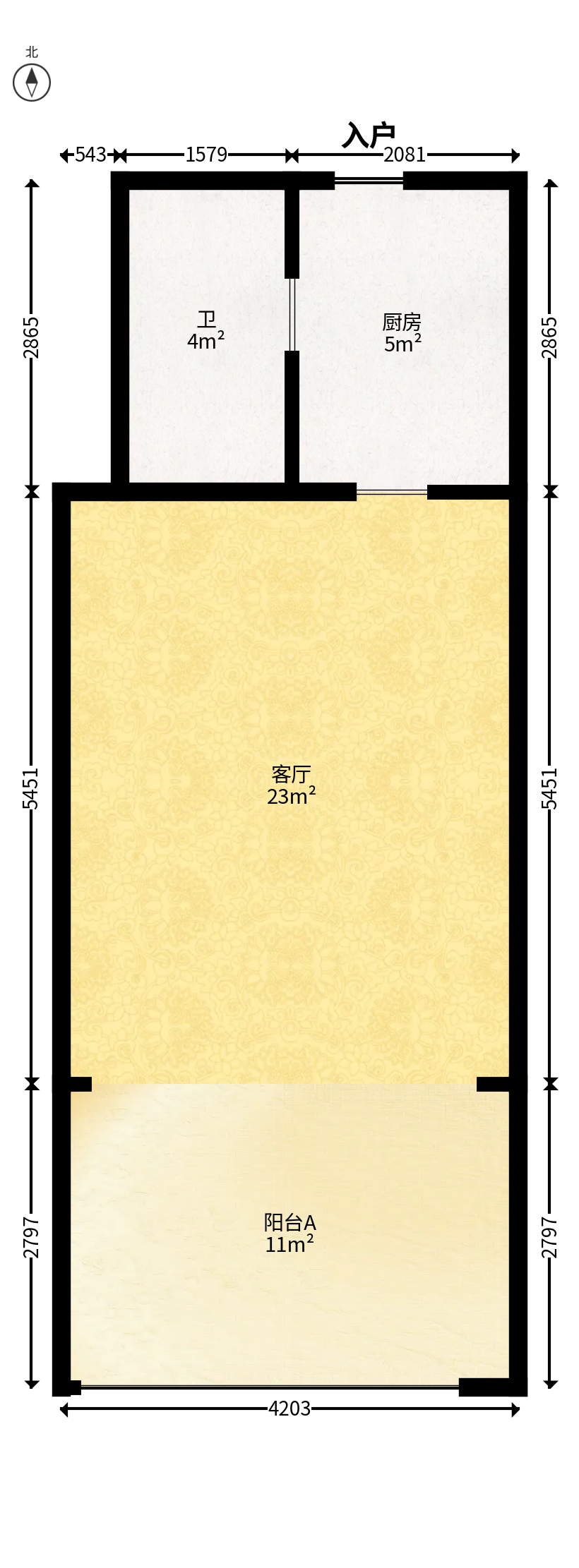 德庆水韵山城  1室1厅1卫   30.80万户型图
