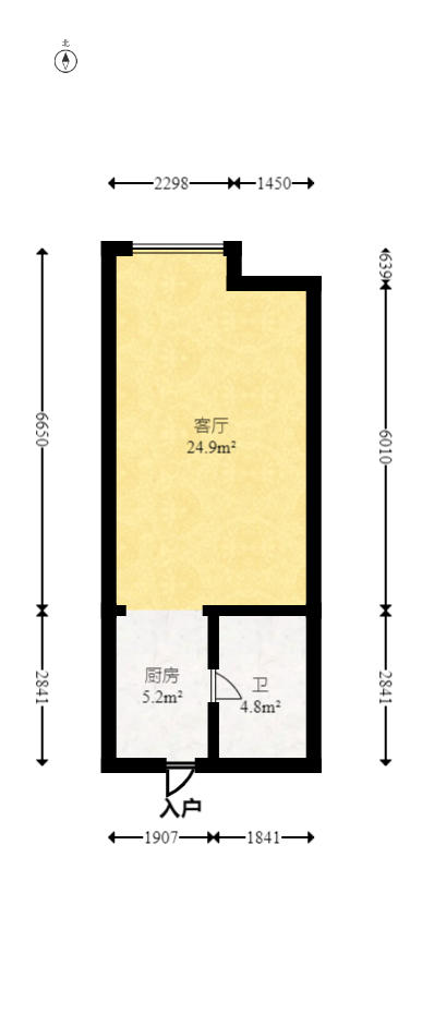 时代公馆  1室1厅1卫   25.00万户型图