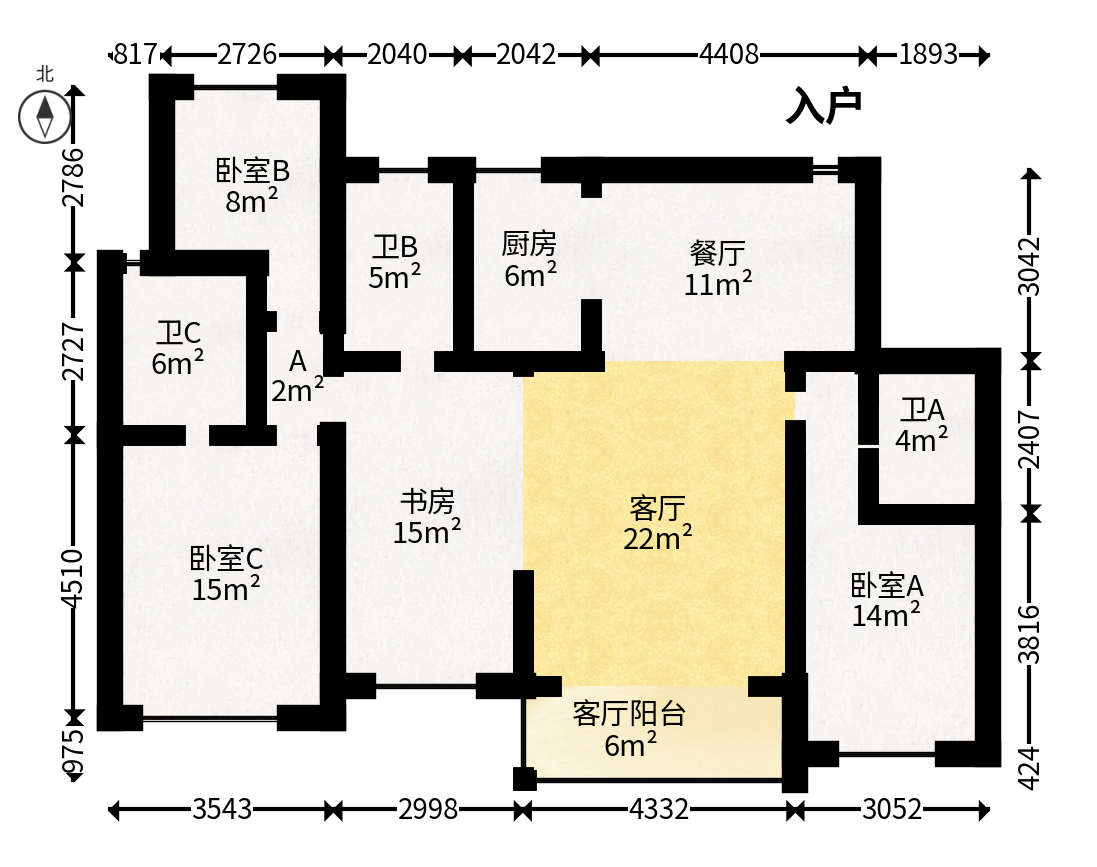 正荣滨江紫阙台  4室2厅3卫   228.00万户型图