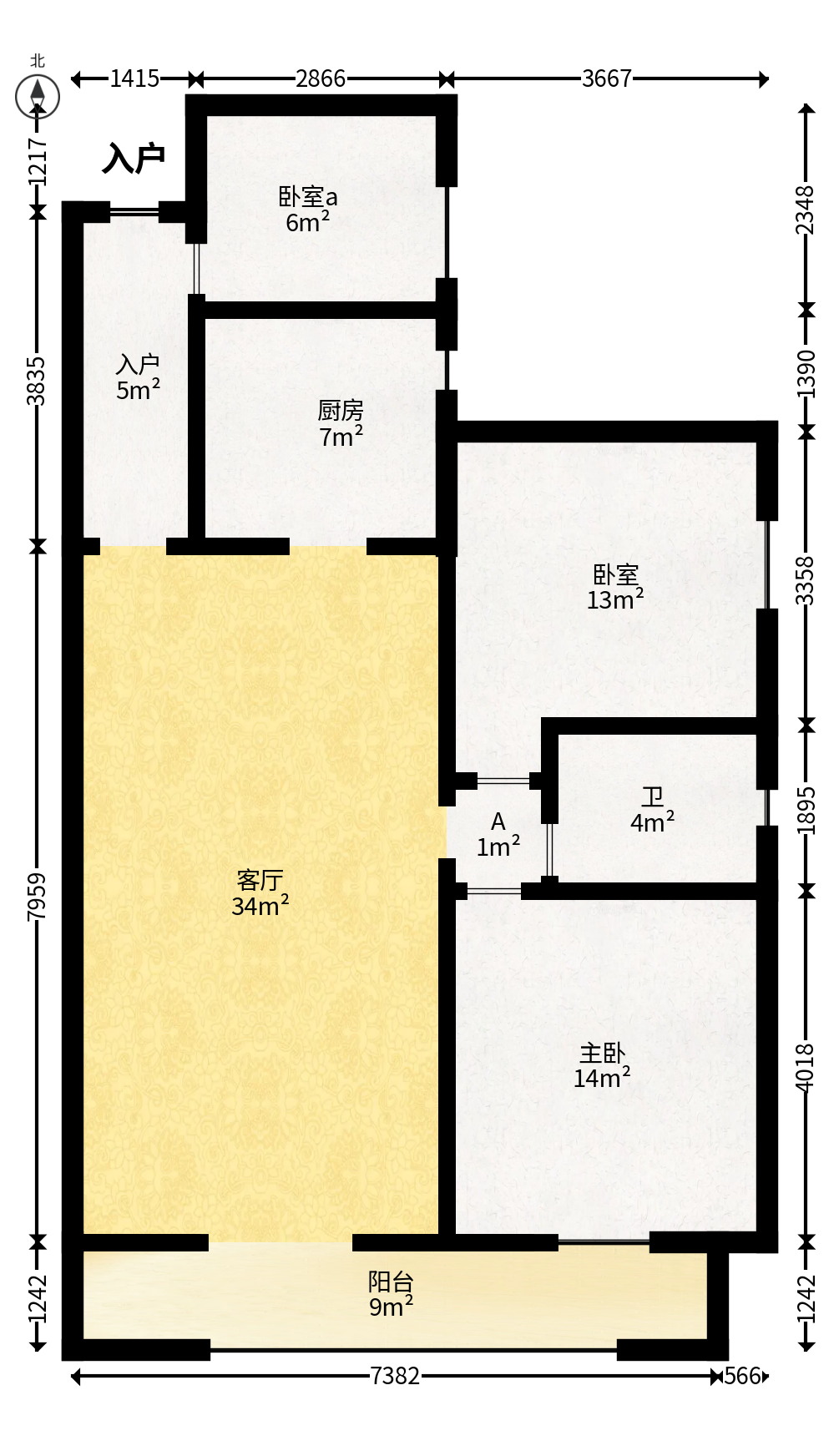 和悦城(蟠龙景苑)  3室2厅1卫   59.80万户型图