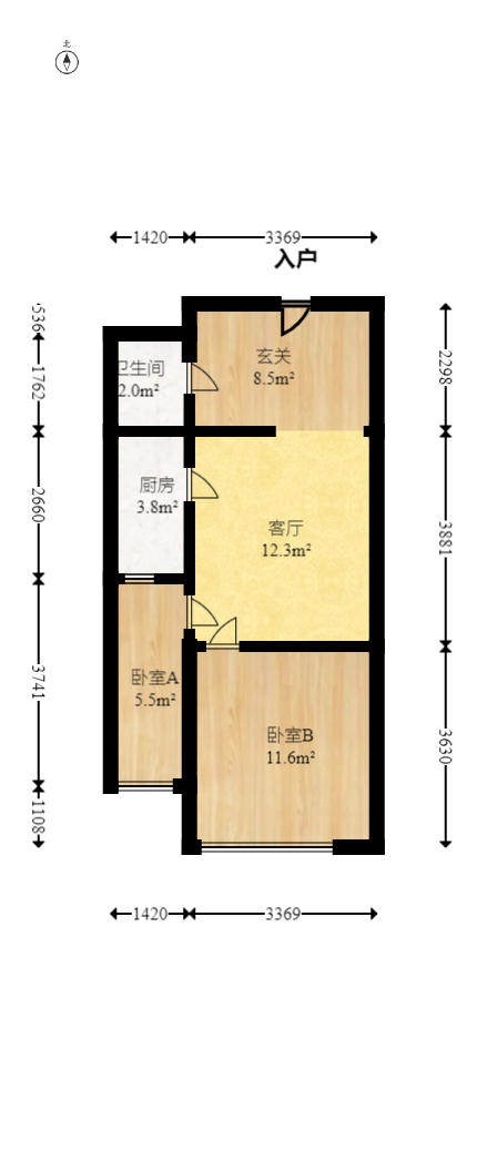 中信凯旋蓝岸（中信新城三期）  2室1厅1卫   27.80万户型图
