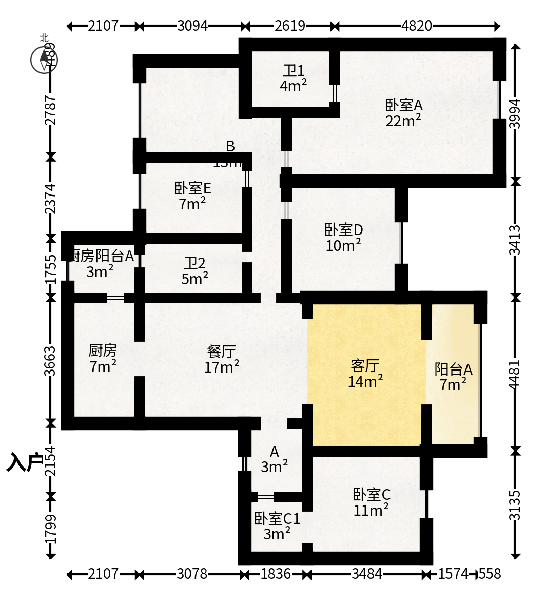 绿地长沙城际空间站（绿地新里佳苑）  5室2厅3卫   210.00万户型图