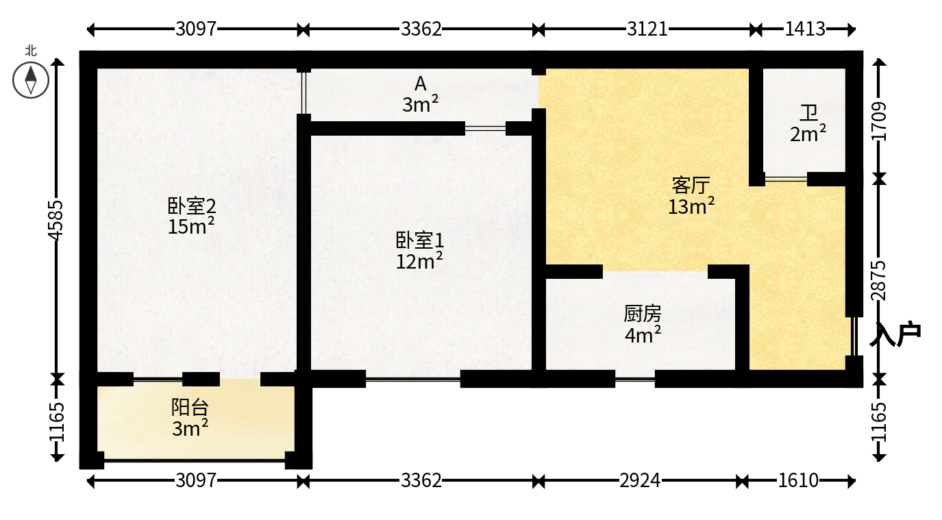上峰苑（兰亭玥岛）  2室1厅1卫   49.00万户型图