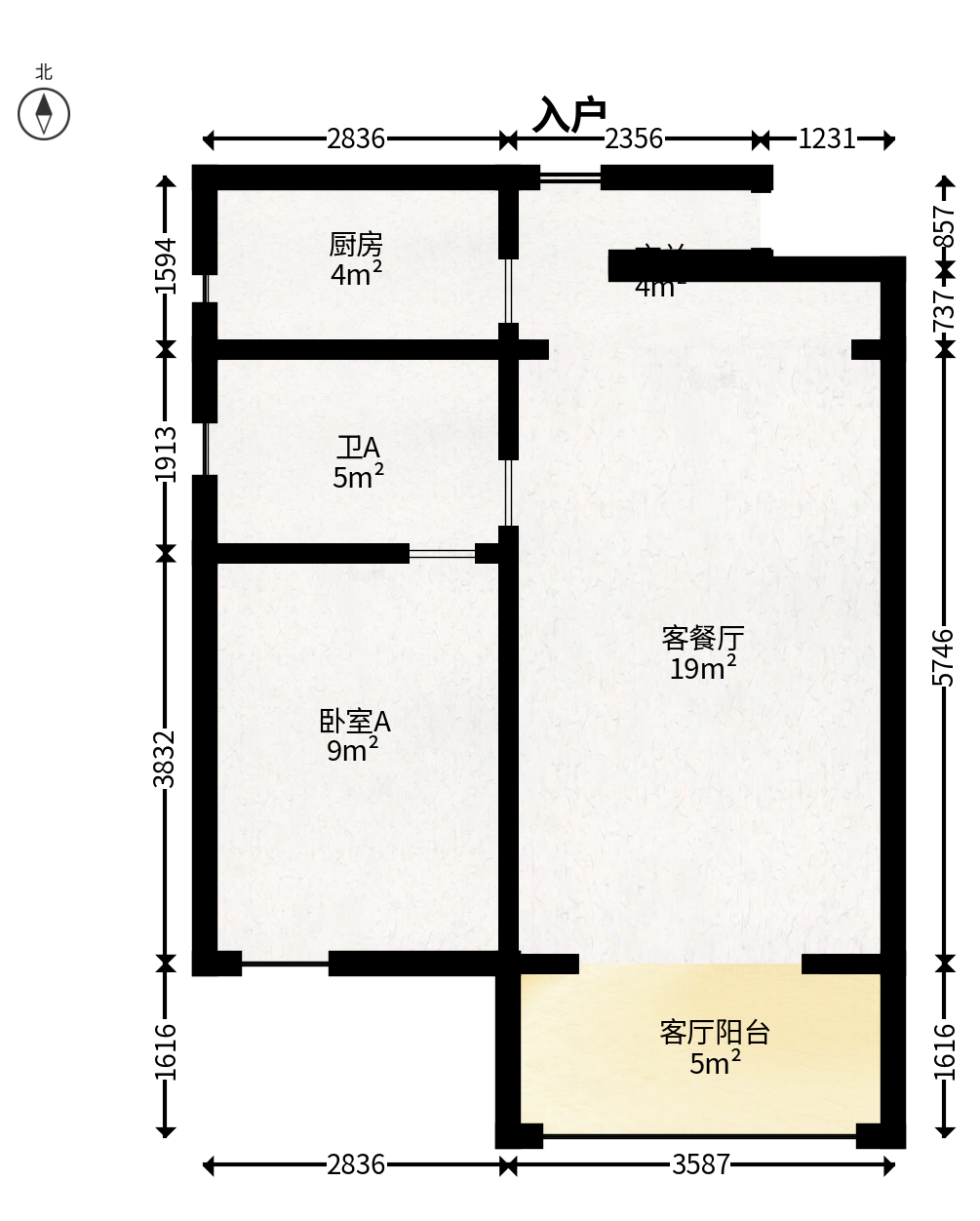 保利西海岸B区  3室2厅1卫   159.00万户型图