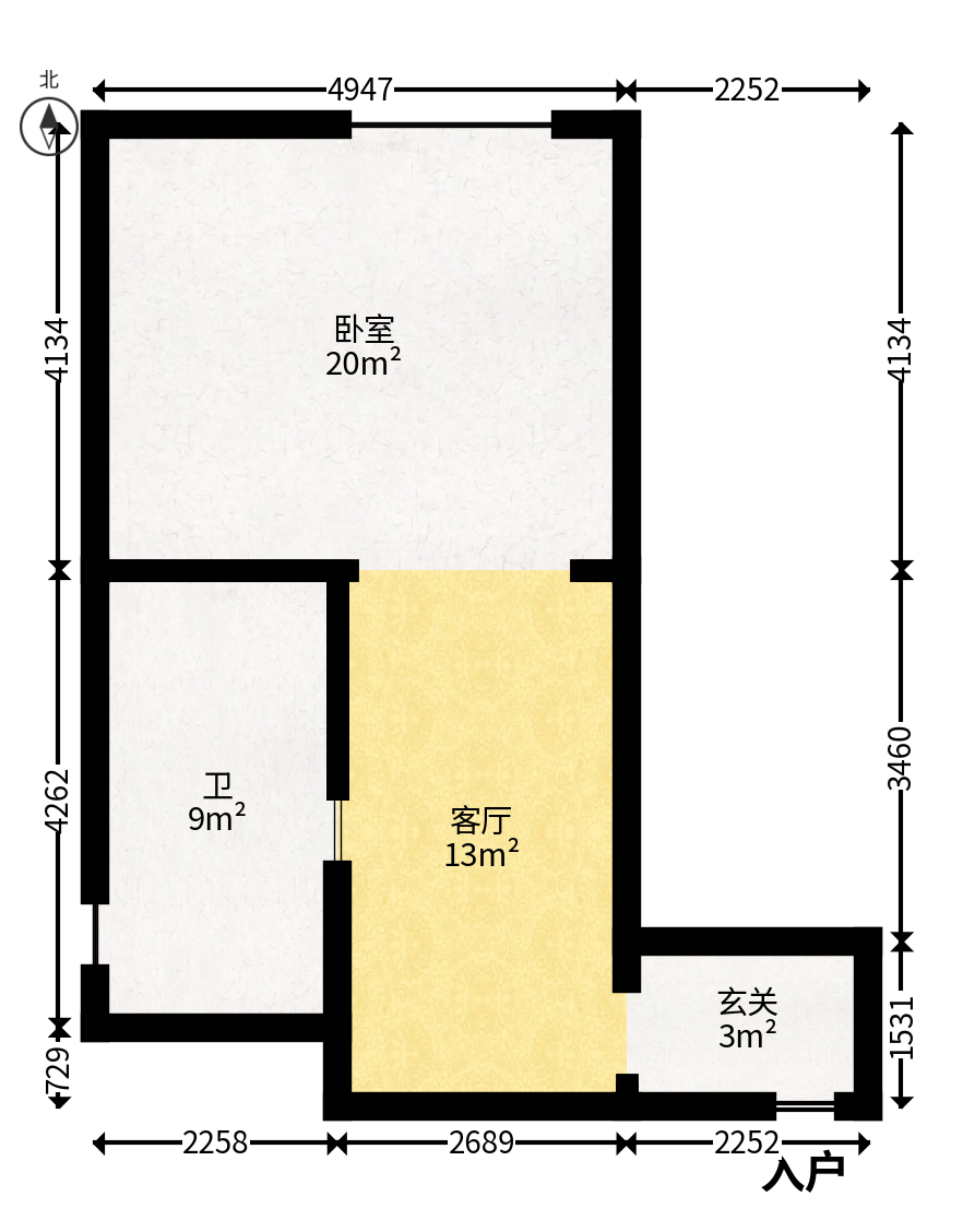 名富公寓  1室1厅1卫   42.00万户型图