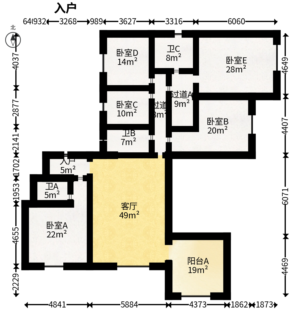 碧桂园南城首府（东宸林海）  5室2厅3卫   212.00万户型图
