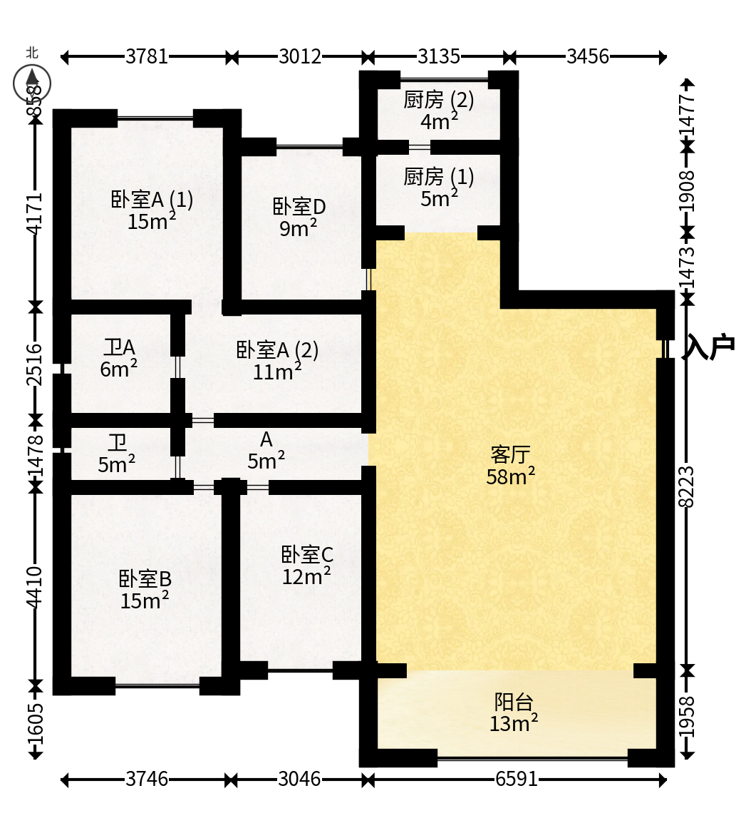佳兆业云顶梅溪湖（佳兆业梅溪荟）  1室0厅0卫   340.00万户型图