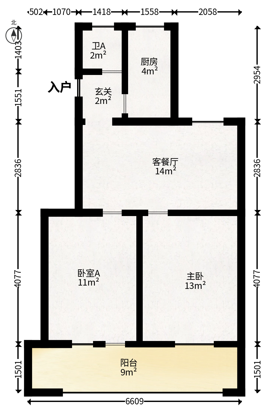 万利新村  1室0厅0卫   51.80万户型图