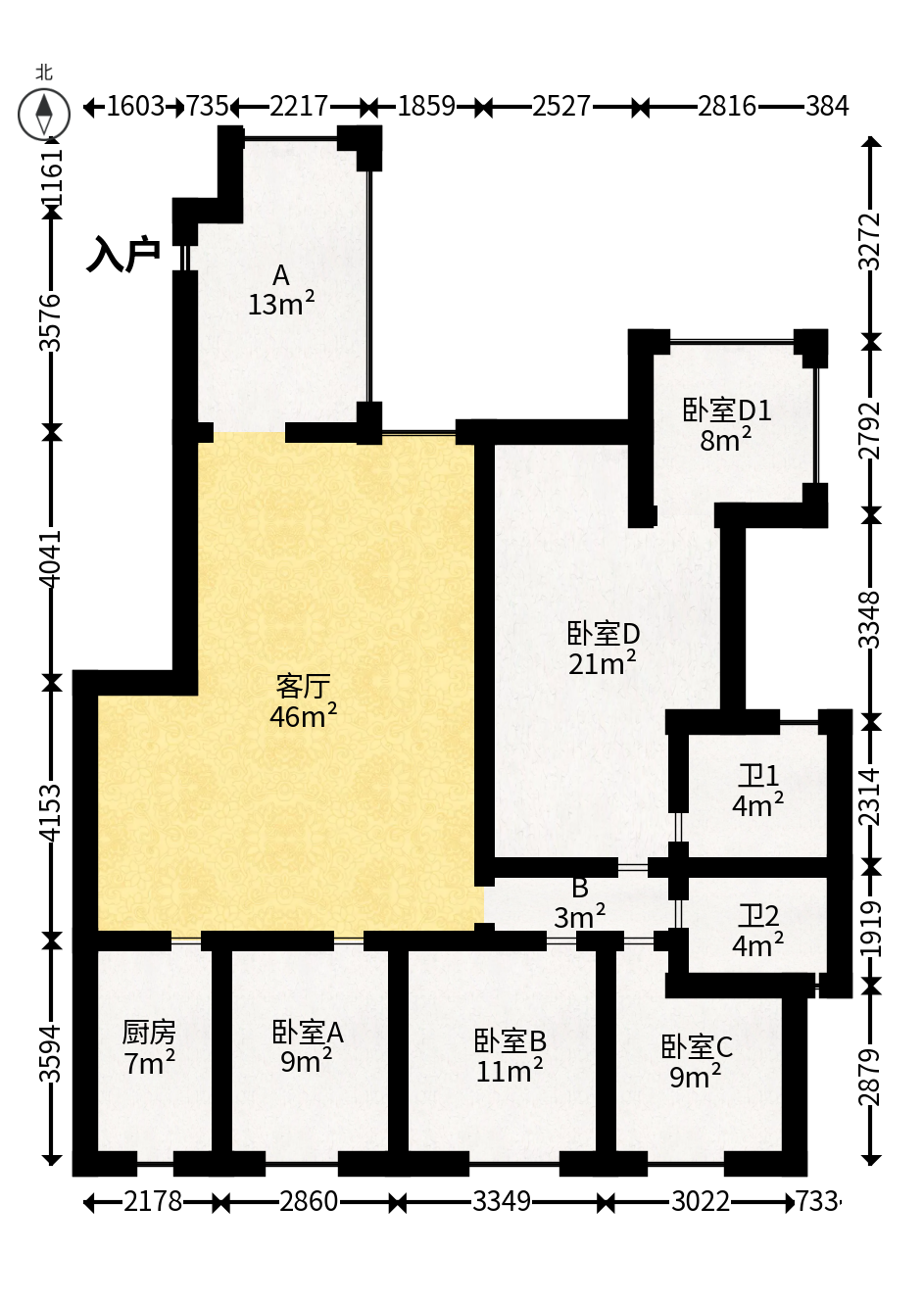 城市山水豪园（山水城市风景）  4室2厅2卫   150.00万户型图
