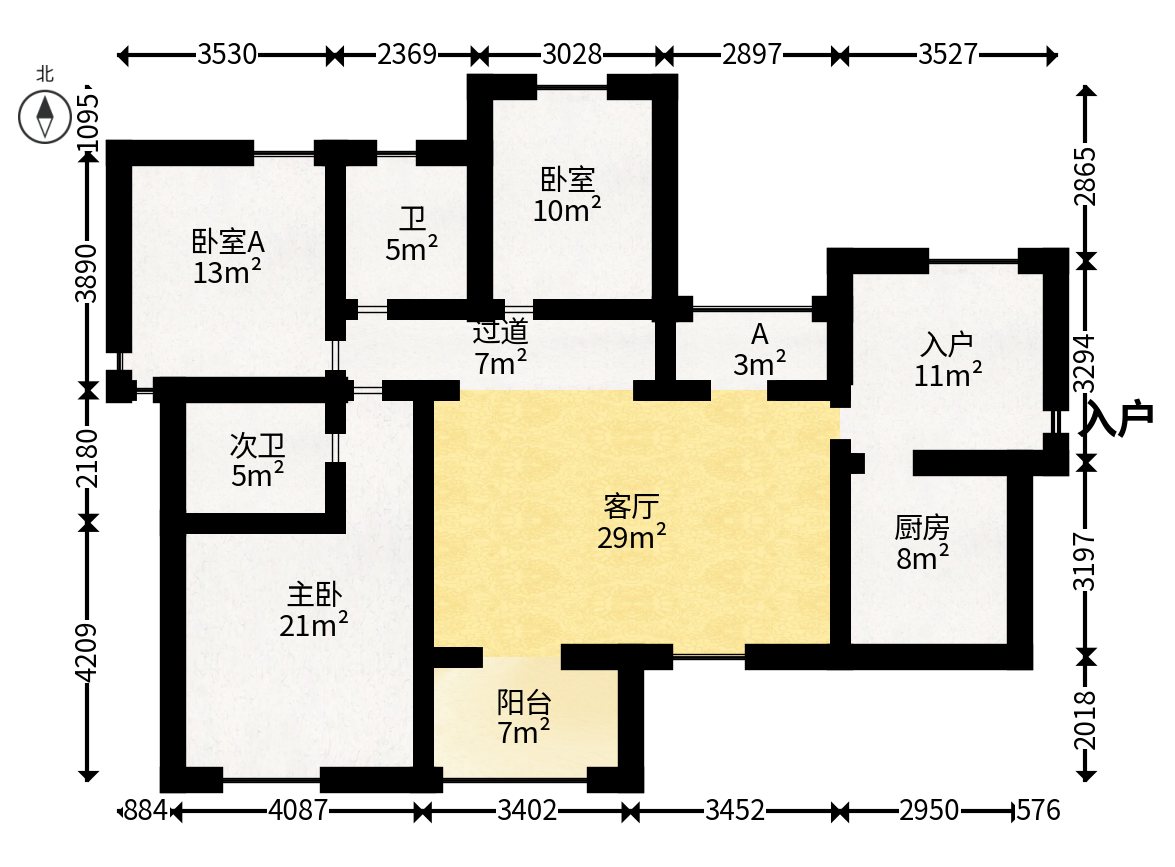 华润凤凰城一期  4室2厅2卫   108.00万户型图