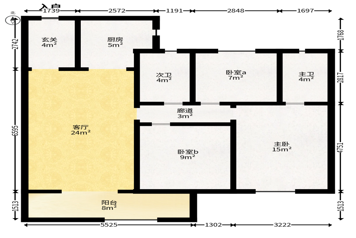 旭辉铂宸府  3室2厅2卫    110.0万户型图